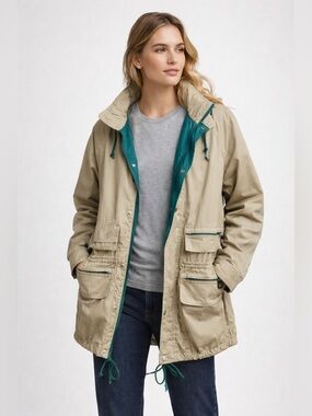 Vintage Oakton Limited Raincoat Trench Coat Jacket Tan L